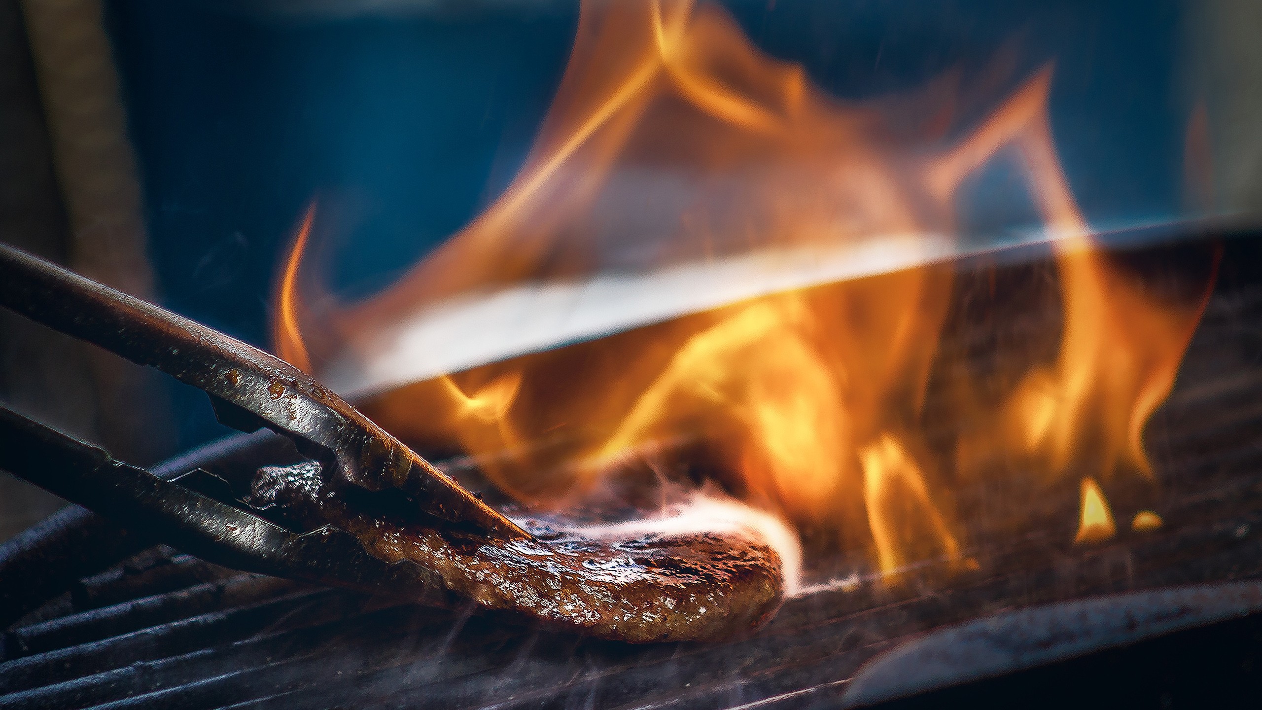 grill, Steak, Fire Wallpaper