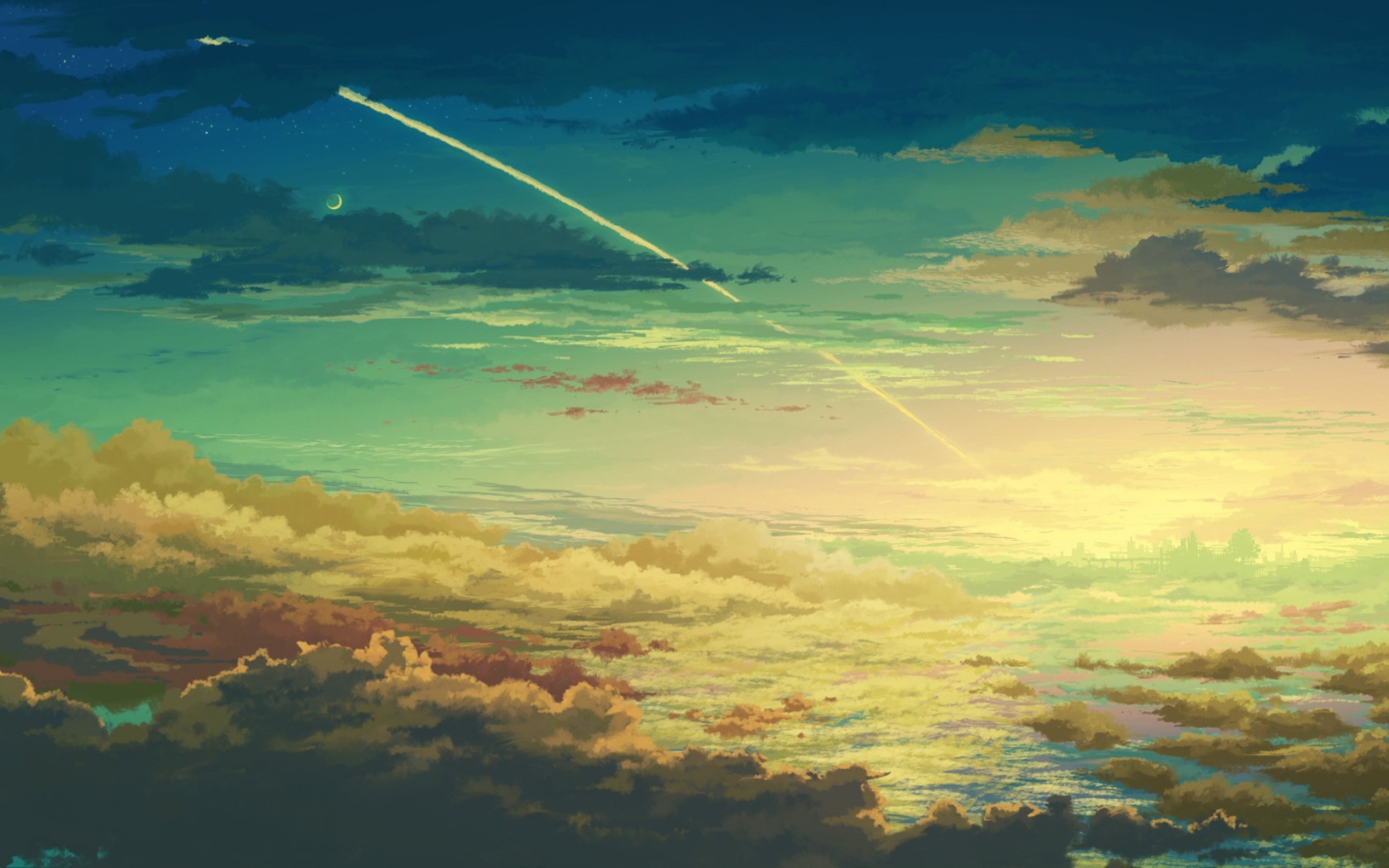 artwork, Sky, Clouds, Sunset Wallpaper