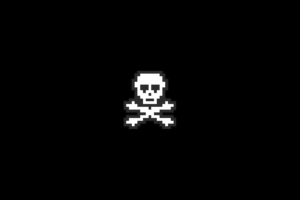 pirates, Pixel art, Pixels, Skull, Skull and bones