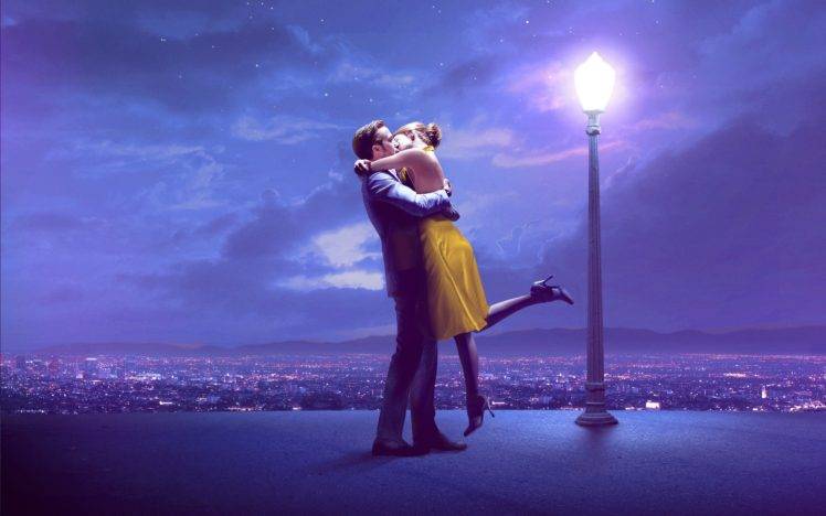 dancing, Ryan Gosling, Emma Stone, Movies, La La Land, Purple HD Wallpaper Desktop Background