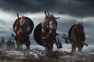 Nordic, Warrior, Vikings, Axe, Shield, Artwork, Concept art, Axes, Fantasy art