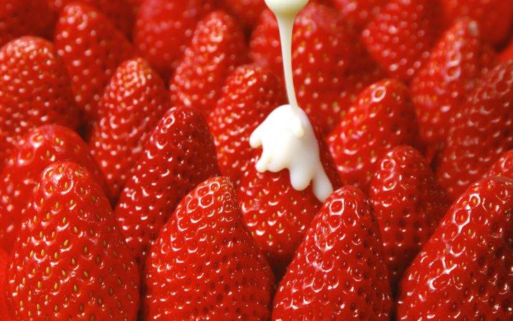 strawberries, Fruit, Cream HD Wallpaper Desktop Background