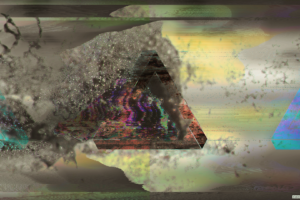 glitch art, Abstract, Triangle, Smoke