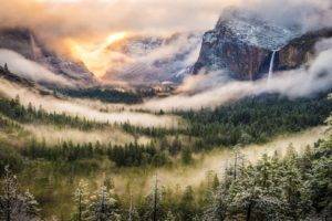 mountains, Nature, Forest, Mist, Yosemite National Park, Yosemite Valley