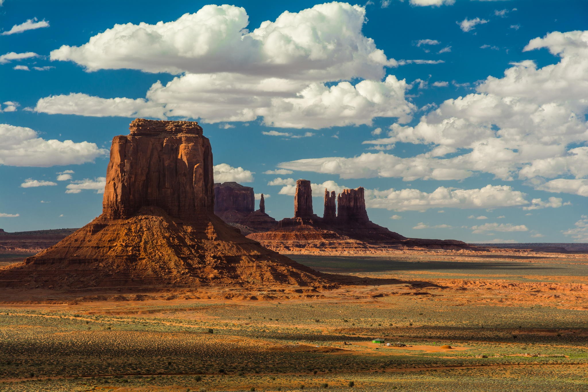 mountains, Monument Valley, Southwest, USA, Landscape, Clouds Wallpaper