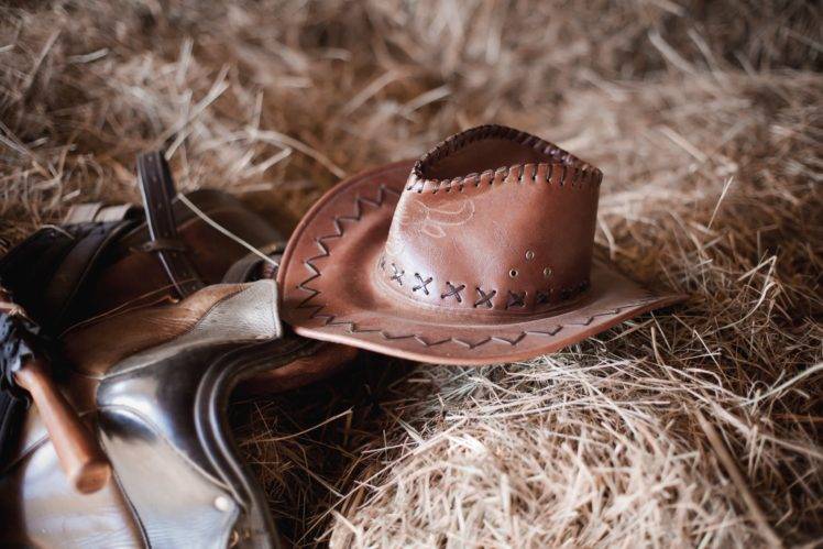cowboys, Hat, Straw, Saddles HD Wallpaper Desktop Background