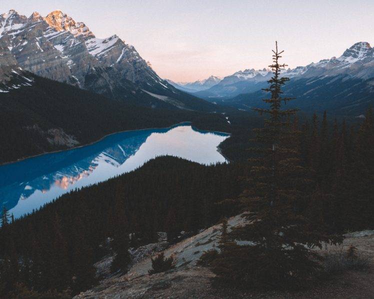 nature, Snow, Water, Trees, Mountains, Lake, Lake Louise HD Wallpaper Desktop Background
