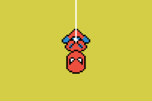 pixel art, Pixels, Spider Man, Simple