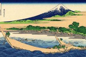 Hokusai, Landscape, Wood block