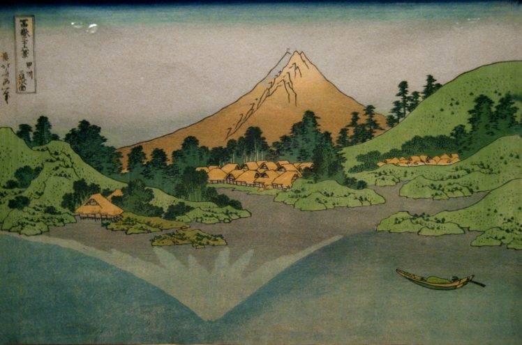 Hokusai, Landscape, Wood block HD Wallpaper Desktop Background