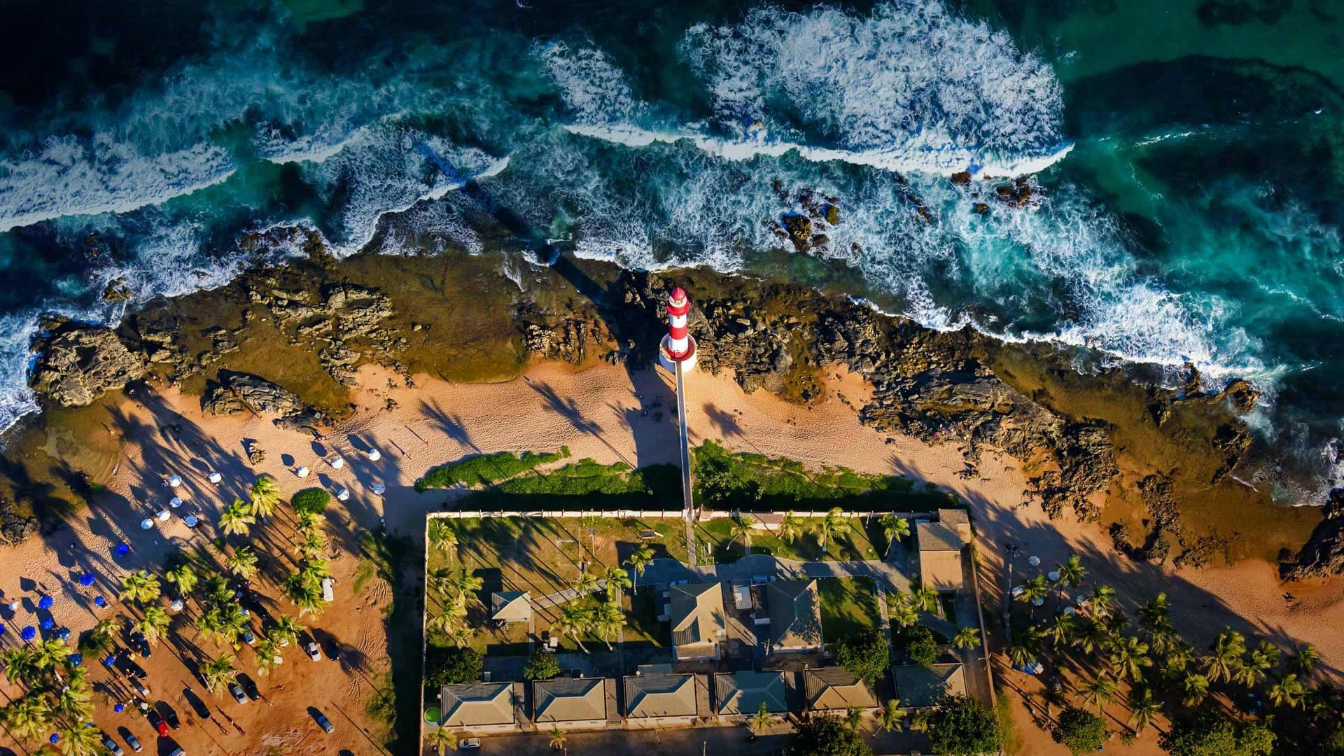 lighthouse, El Salvador, Aerial view, Sea Wallpaper