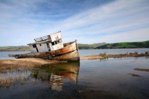 boat, Wreck, Vehicle, Point Reyes, California