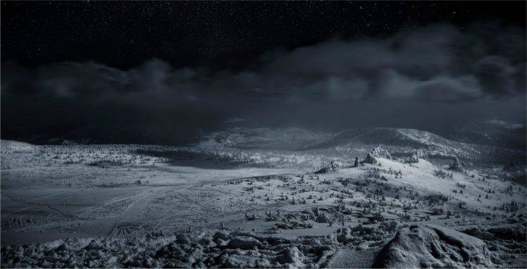 Siberia, Winter, Landscape, Dark, Nature HD Wallpaper Desktop Background