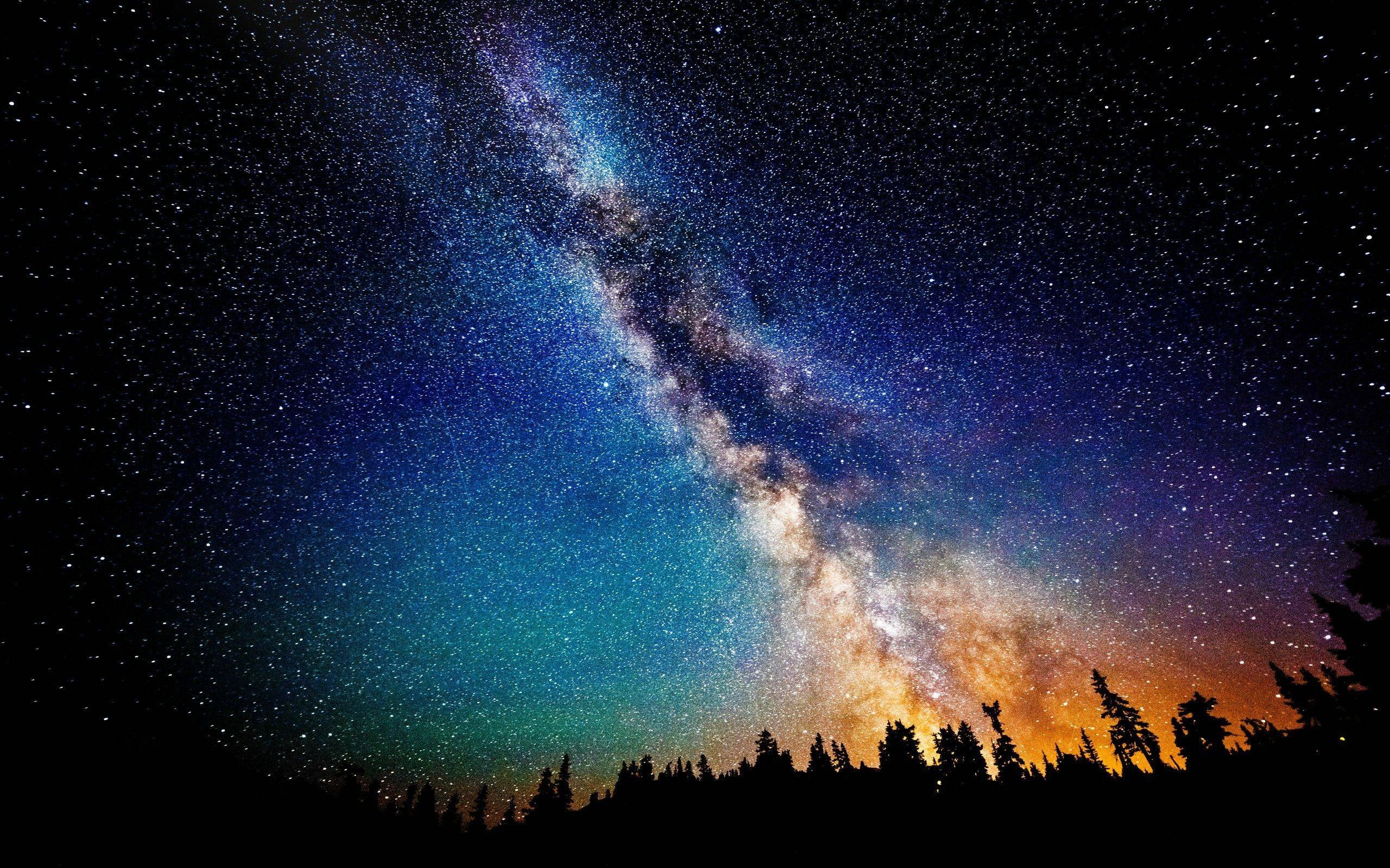 stars, Night, Landscape, Milky Way Wallpaper