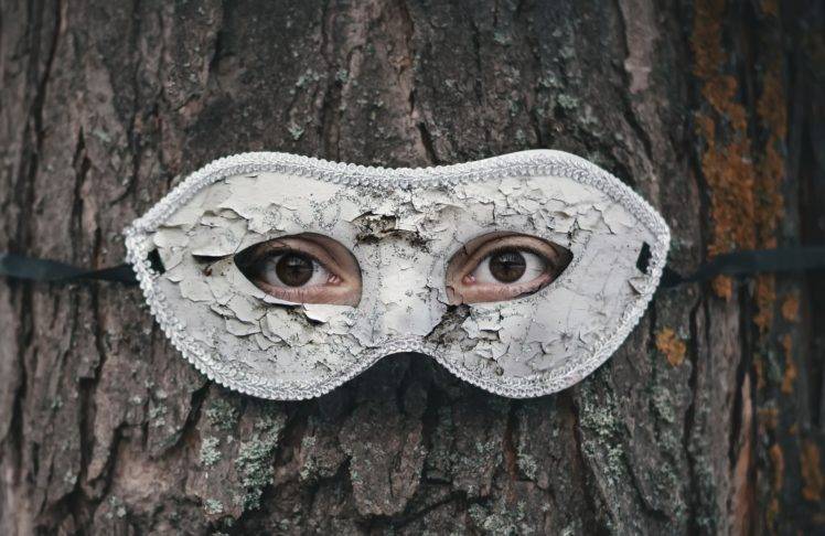 eyes, Mask, Trees HD Wallpaper Desktop Background