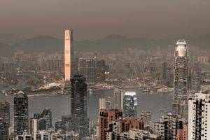 architecture, Building, Skyscraper, Cityscape, Hong Kong, Sea, Bay, Ports, Hills, Lights, Asia, Ship