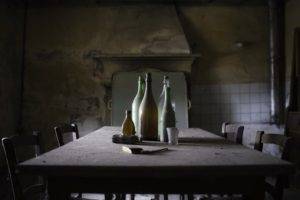 bottles, Table, Interior