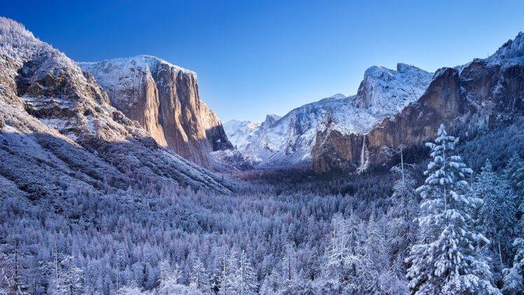 snow, Sky, Yosemite National Park, Mountains, Landscape HD Wallpaper Desktop Background