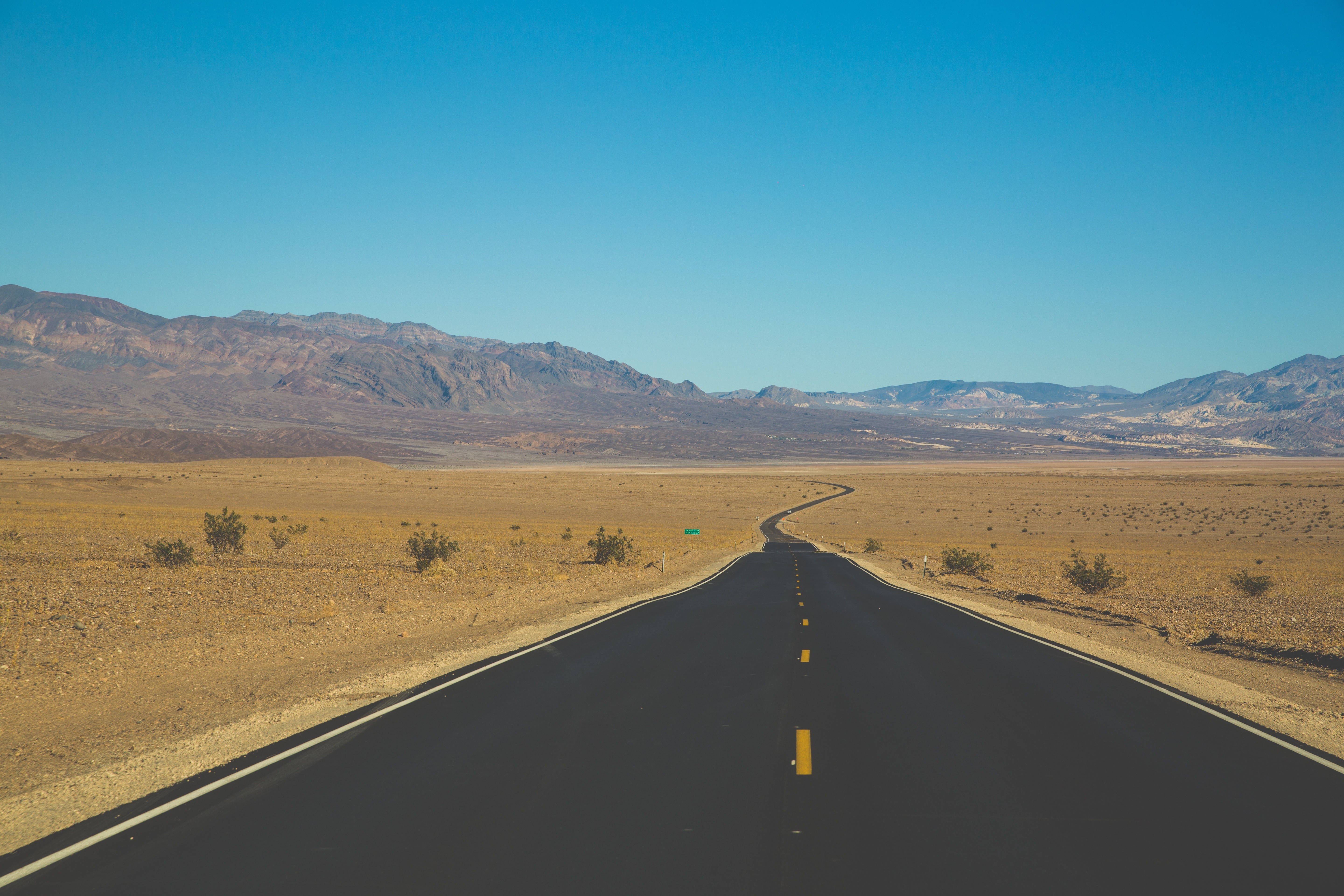 road, Desert, Mountains, Clear sky, Nature Wallpaper