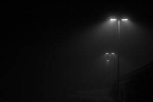 night, Alone, Monochrome, Urban, Street light