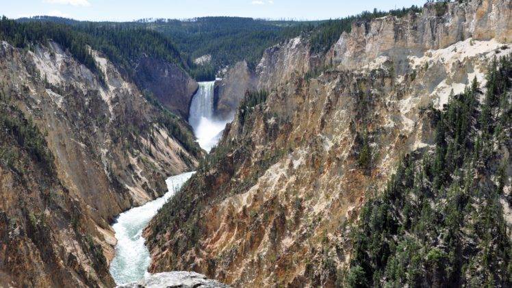 Yellowstone National Park, Waterfall HD Wallpaper Desktop Background