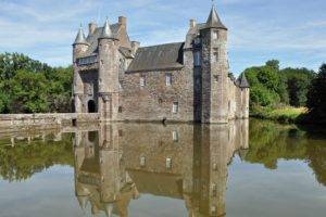 reflection, France, Castle, Water