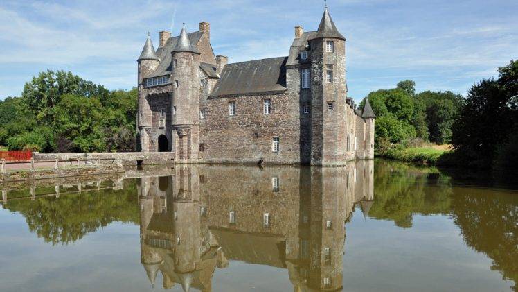 reflection, France, Castle, Water HD Wallpaper Desktop Background