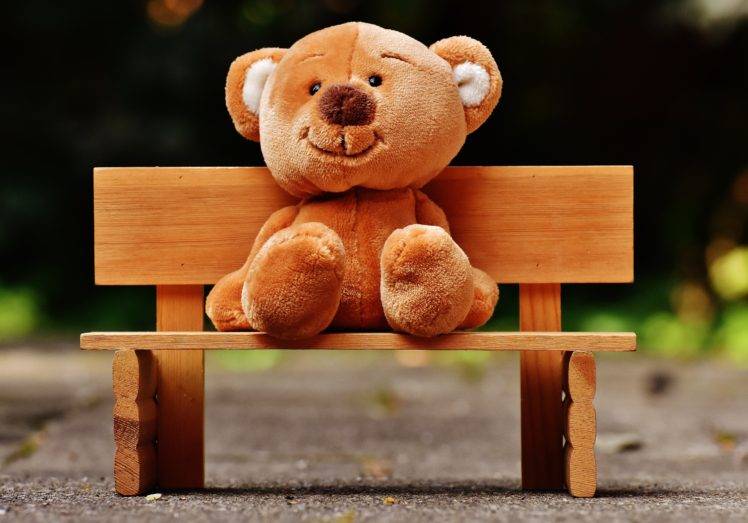 bench, Teddy bears, Nature, Outdoors, Road HD Wallpaper Desktop Background