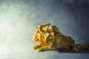 origami, Paper, Lion, Animals