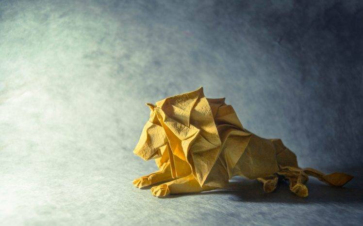 origami, Paper, Lion, Animals HD Wallpaper Desktop Background