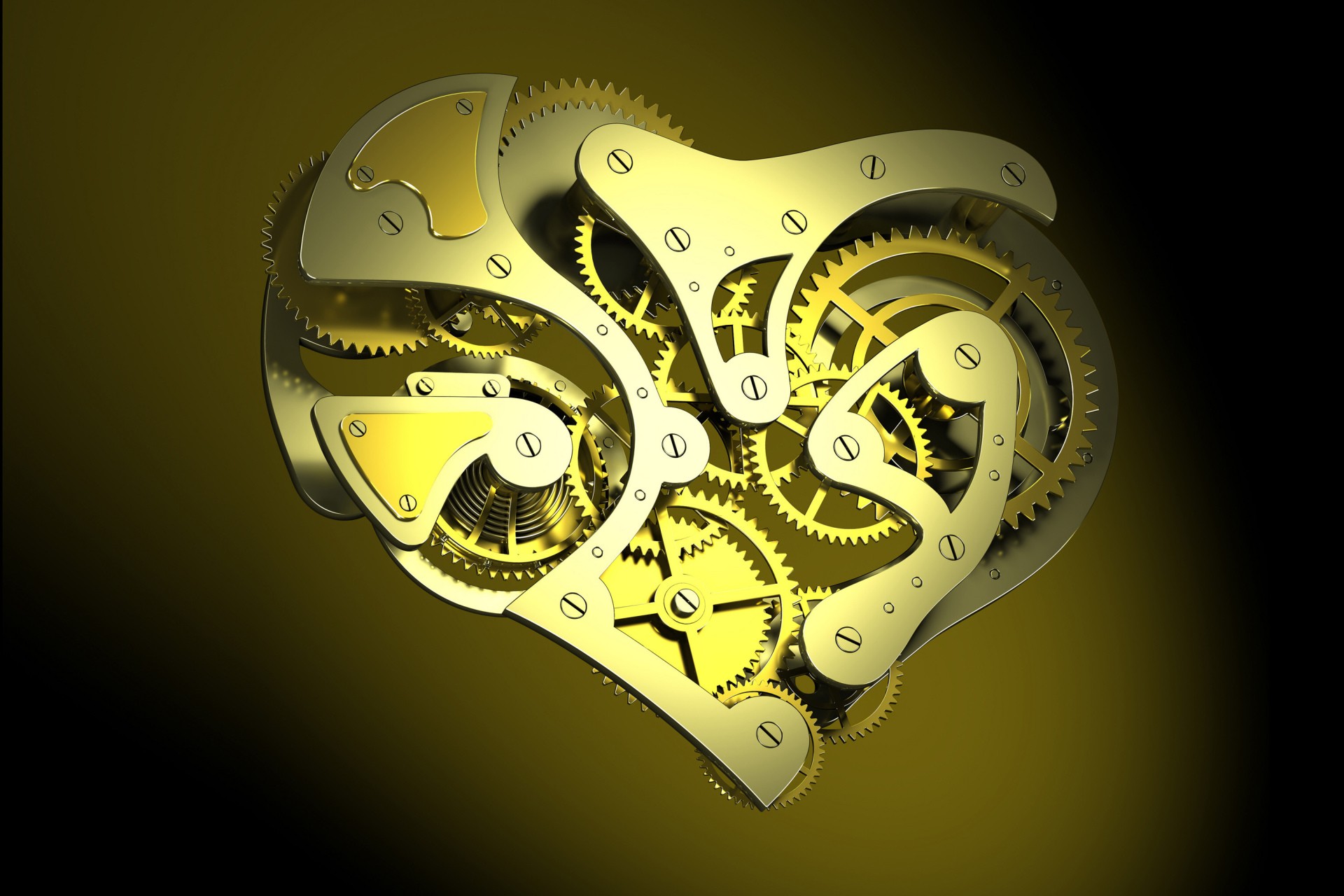 heart, Steampunk, Clockwork Wallpaper