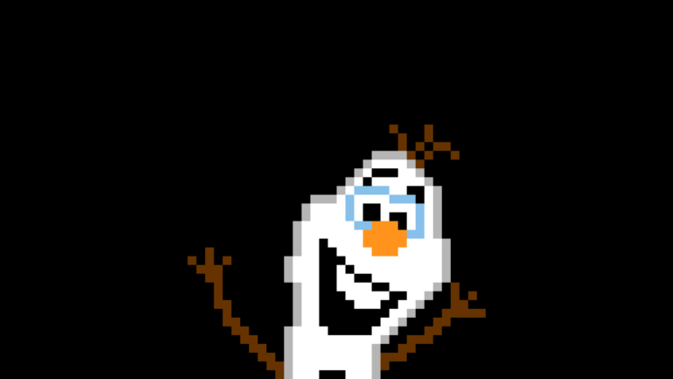 snowman, Olaf, Pixel art, Pixels, Frozen (movie) HD Wallpaper Desktop Background