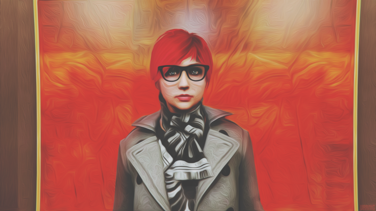 women, Women with glasses, Short hair, Redhead, Overcoats, Scarf HD Wallpaper Desktop Background