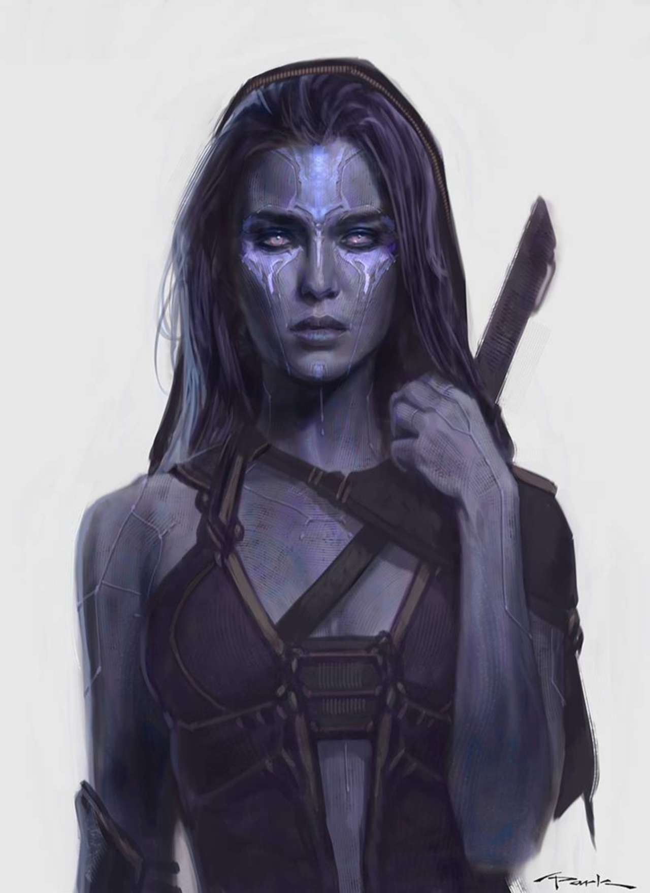 Gamora, Purple skin, Guardians of the Galaxy, Concept art Wallpapers HD
