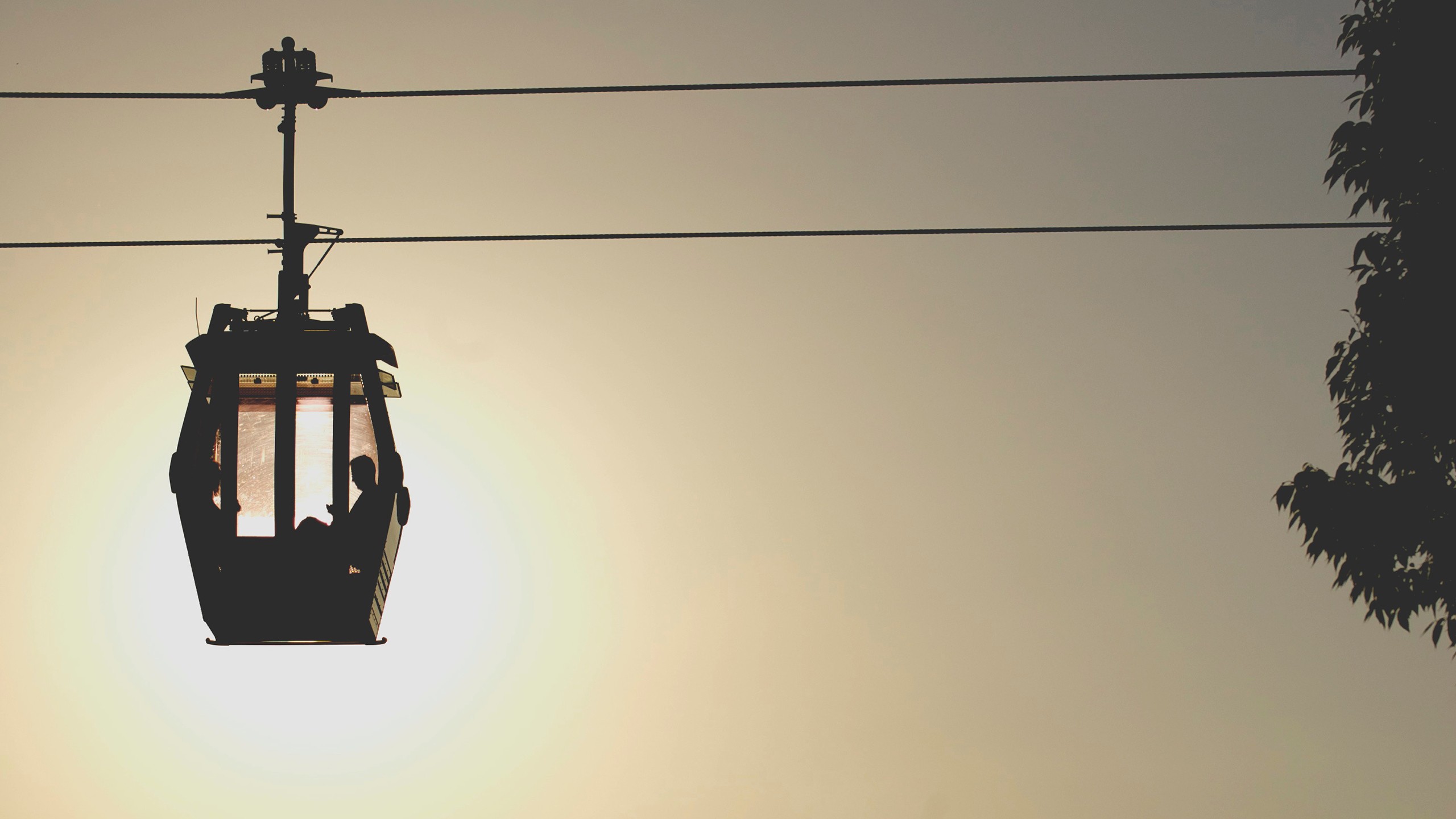 photography, Sunset, Reading, Cable car Wallpaper