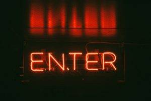 neon, Photography, Signs, Enter
