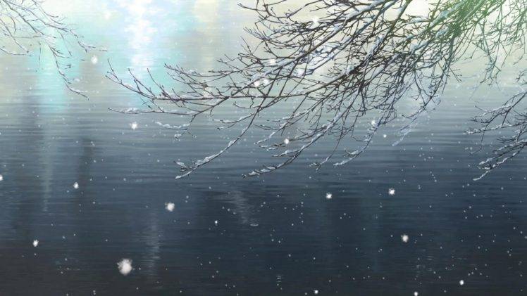 snow, Water, Branch, The Garden of Words HD Wallpaper Desktop Background