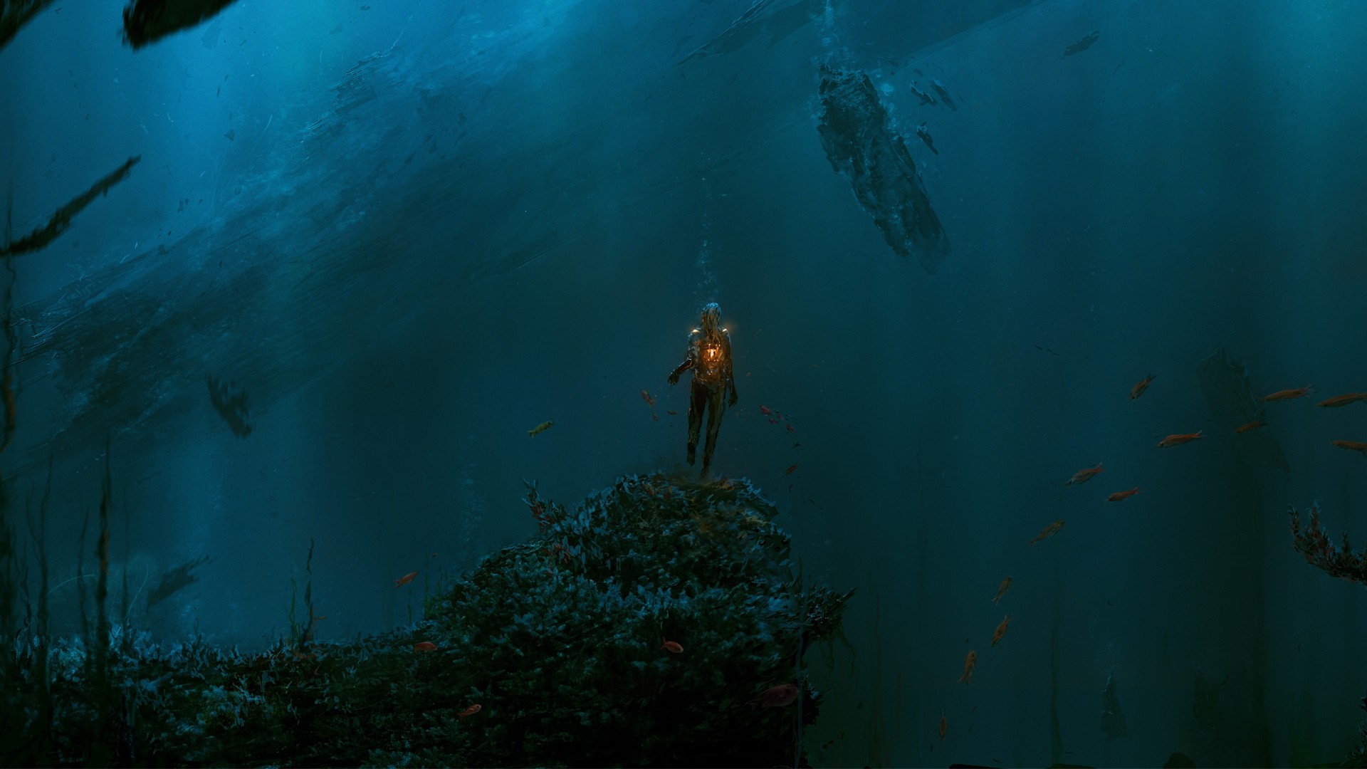 underwater, Artwork Wallpaper