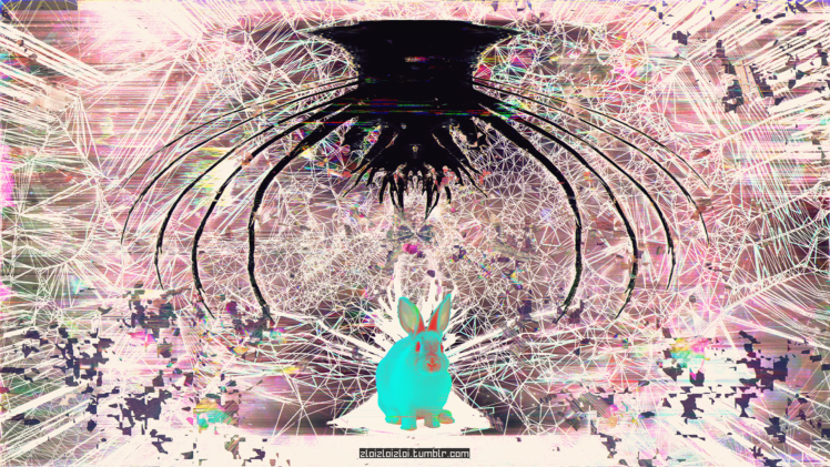 White Rabbit, Glitch art, Abstract, LSD HD Wallpaper Desktop Background
