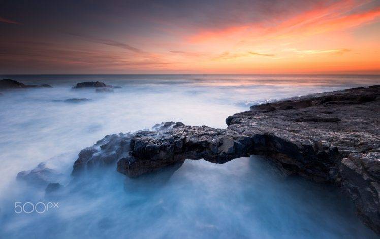 Jorge Feteira, 500px, Sea, Rock, Sky, Water, Sunlight, Horizon HD Wallpaper Desktop Background