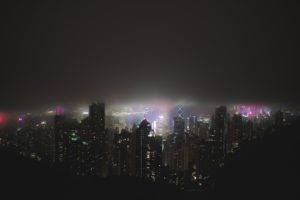 Hong Kong, Rear view, Neon, Mist, Instagram