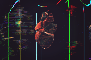 heart, Glitch art, Polygon art, Low poly, Abstract