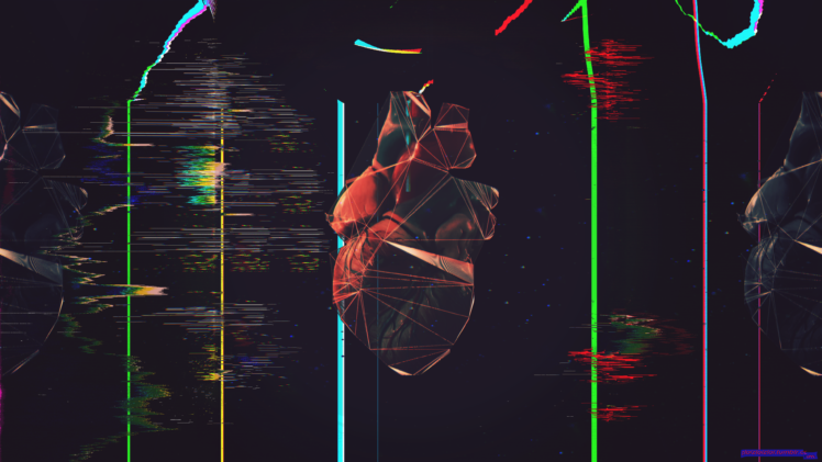heart, Glitch art, Polygon art, Low poly, Abstract HD Wallpaper Desktop Background