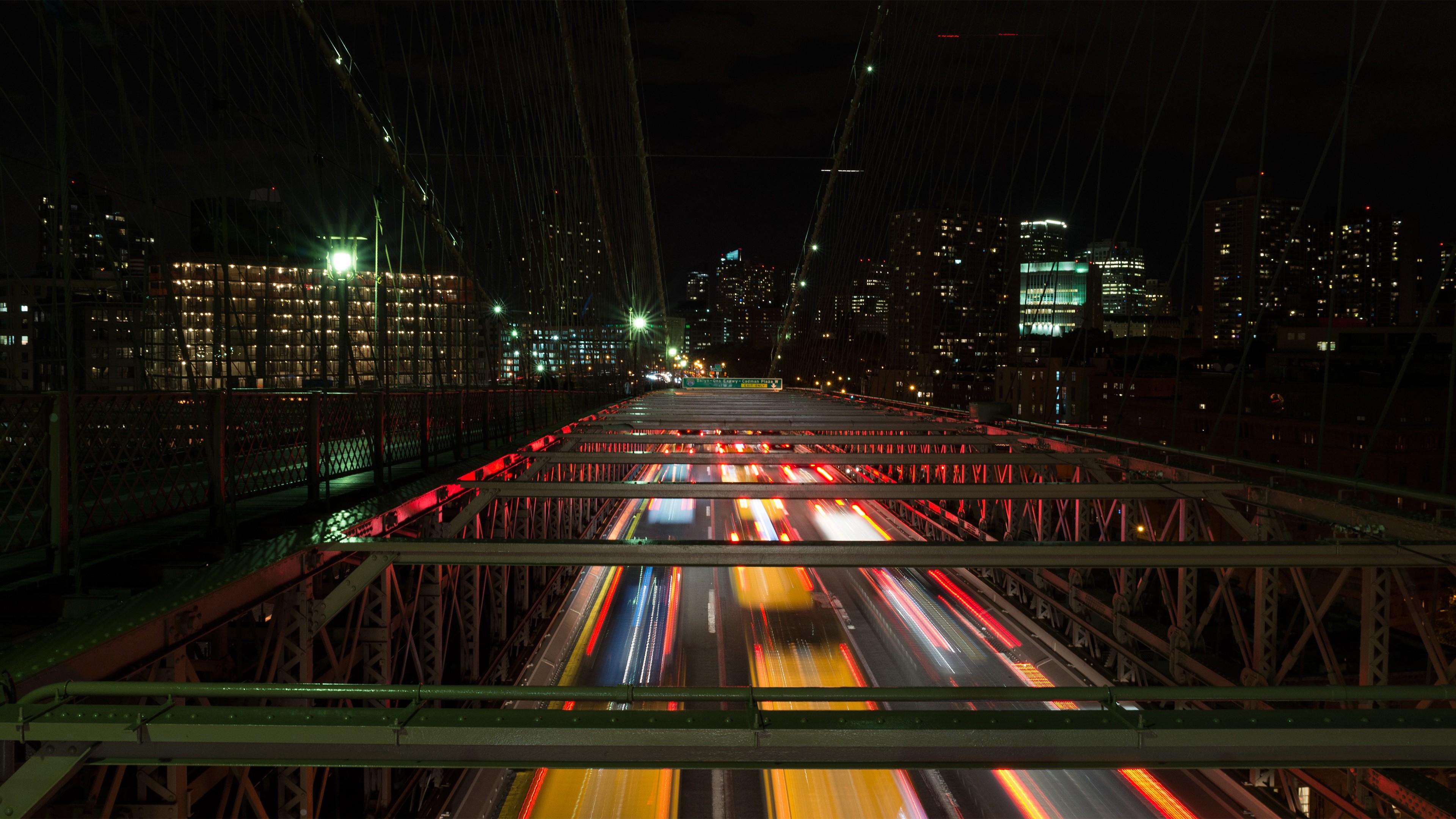 photography, Bridge, Night, Cityscape, Taxi, Brooklyn Bridge Wallpaper