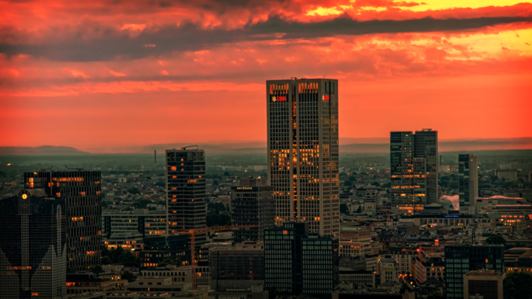 Frankfurt, Skyline, Banks HD Wallpaper Desktop Background