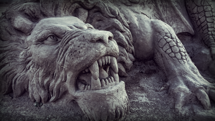lion, Snake, Sand, Chimera HD Wallpaper Desktop Background