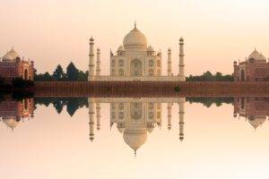 Taj Mahal,  India, Architecture, Reflection