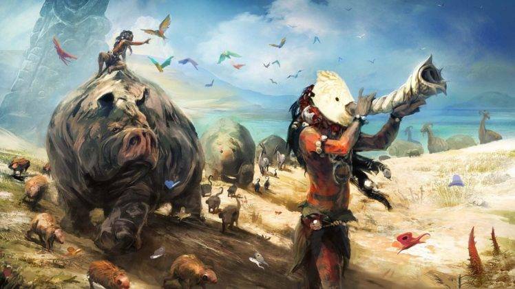 creature, Pigs, Video games, From Dust HD Wallpaper Desktop Background