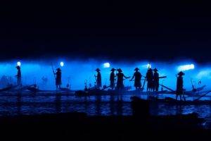 fishermen, Boat, Lights, Night