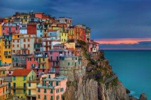 Italy, Mediterranean, Bay, Villages, Landscape
